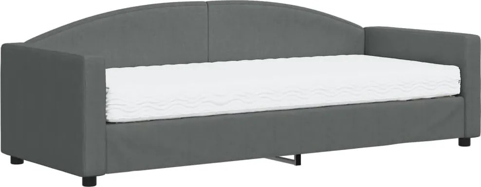vidaXL Pat de zi cu saltea, gri închis, 80x200 cm, textil