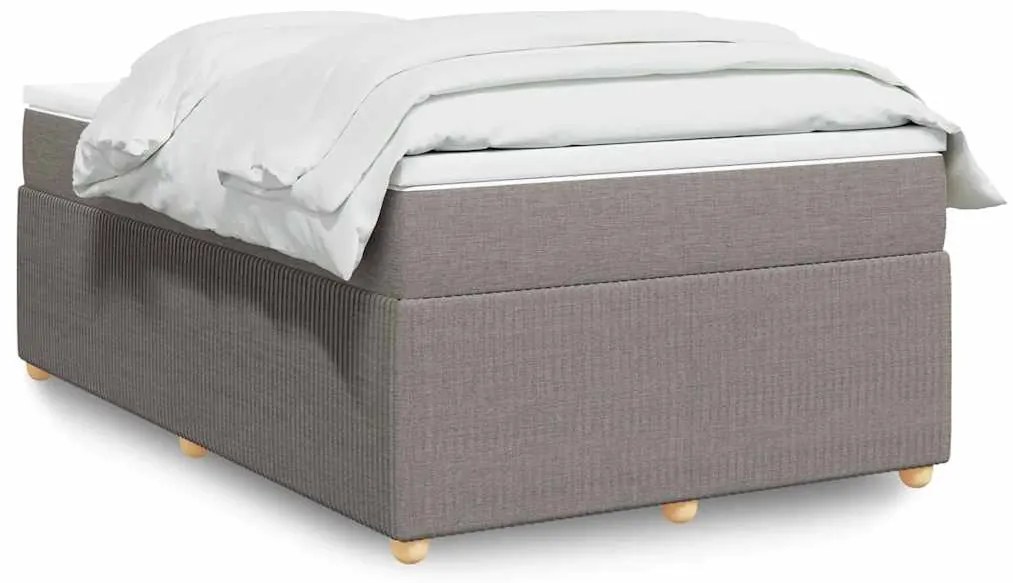 vidaXL Pat box spring cu saltea, taupe, 120x190 cm material textil