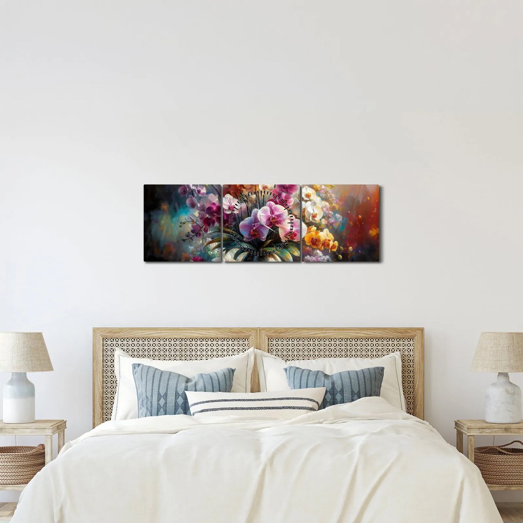Tablou - Vas de flori II. (cu ceas) (90x30 cm)
