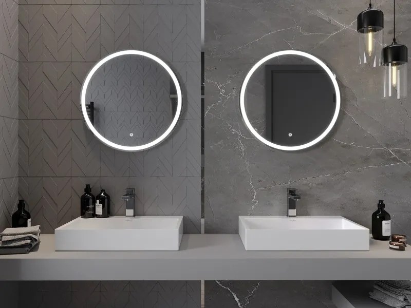 Mexen Gobi oglindă de baie iluminată, rotundă 60 cm, LED 6000K, anti-ceață - 9801-060-060-611-00