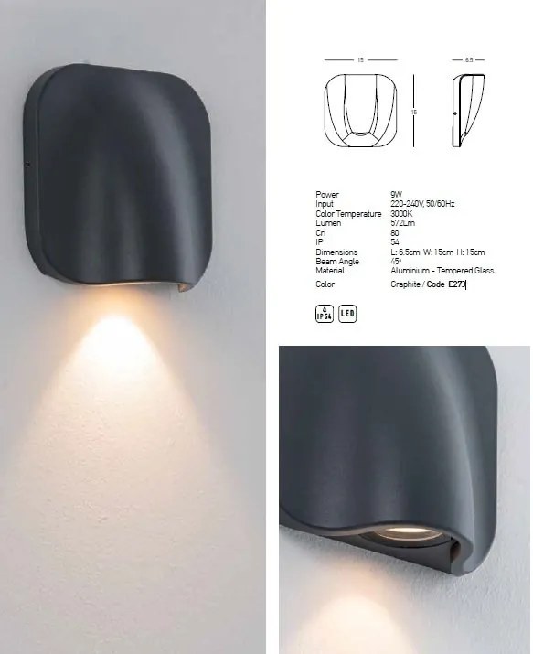 Aplica/Spot LED iluminat exterior ambiental IP54 Zella I