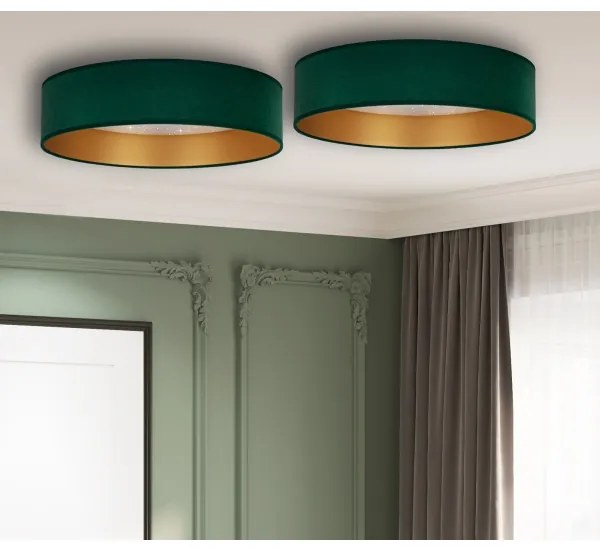 Plafonieră LED VELVET STAR LED/24W/230V d. 40 cm verde/aurie Brilagi