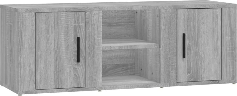 vidaXL Comodă TV, gri sonoma, 100x31,5x35 cm, lemn prelucrat