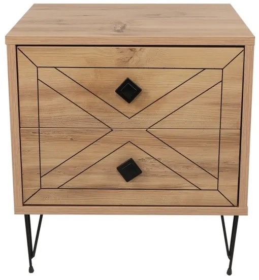 Noptieră LUNA 55x50 cm maro/neagră