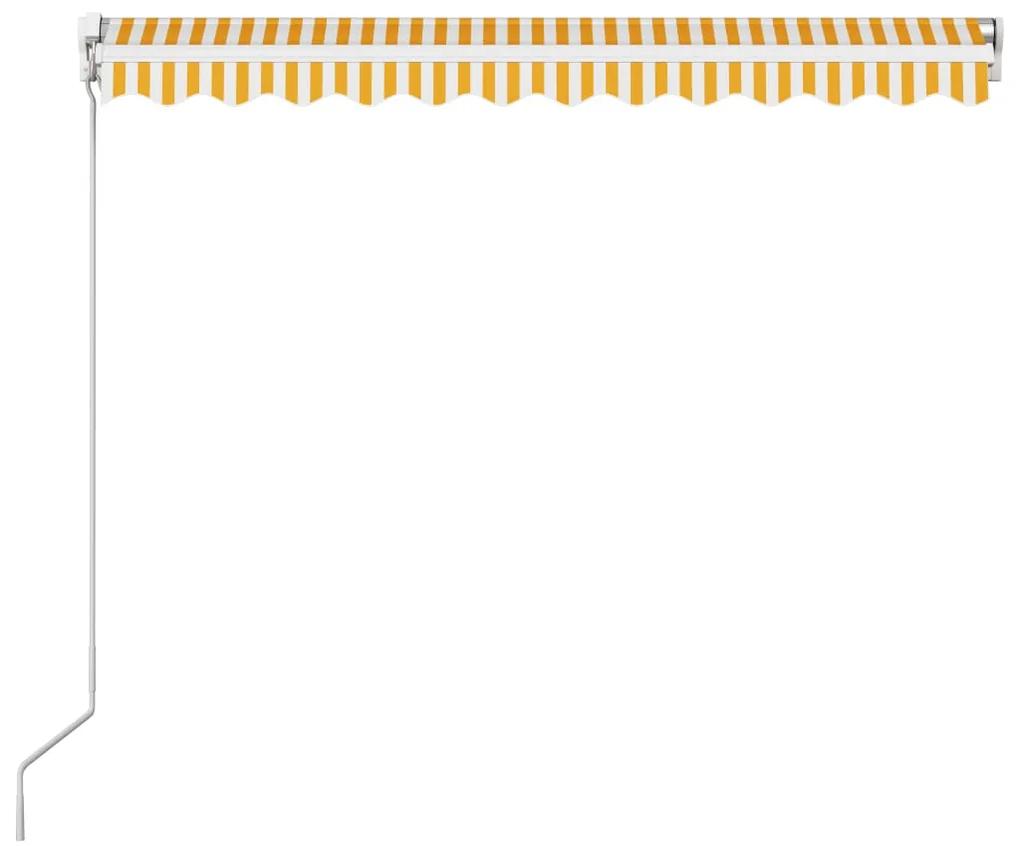 Copertina retractabila manual, galben si alb, 300 x 250 cm Galben si alb, 300 x 250 cm