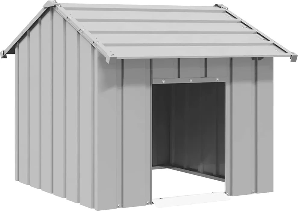 vidaXL Casă pentru câini cu acoperiș 85x107x81 cm oțel galvanizat