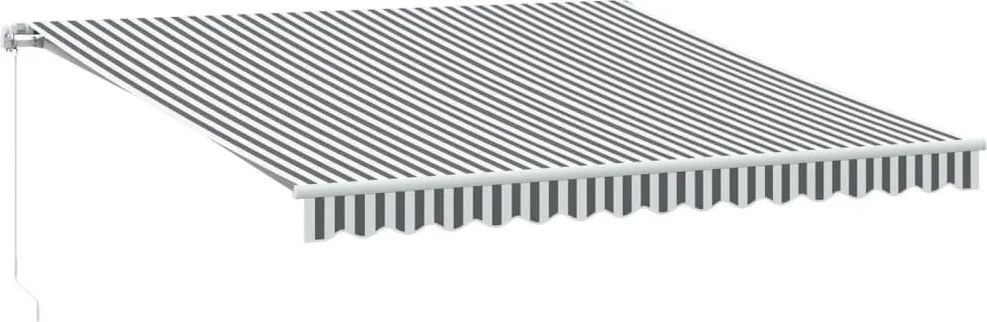 vidaXL Copertină retractabilă manual cu LED, antracit/alb, 400x350 cm