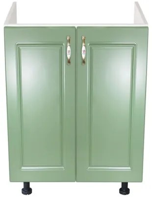 Corp inferior 60 cu 2 usi masca chiuveta Zebra MDF Verde drept