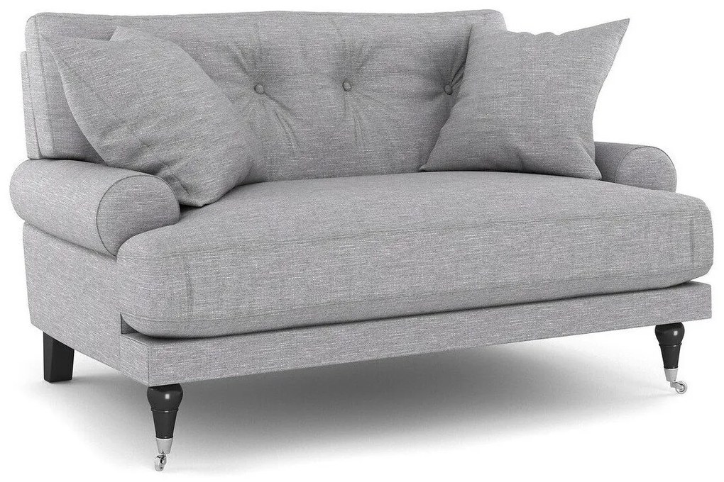 Canapea Seattle E123Numărul de locuri: 2, Gri deschis, 142x100x87cm, Tapiterie, Picioare: Metal, Lemn, Role