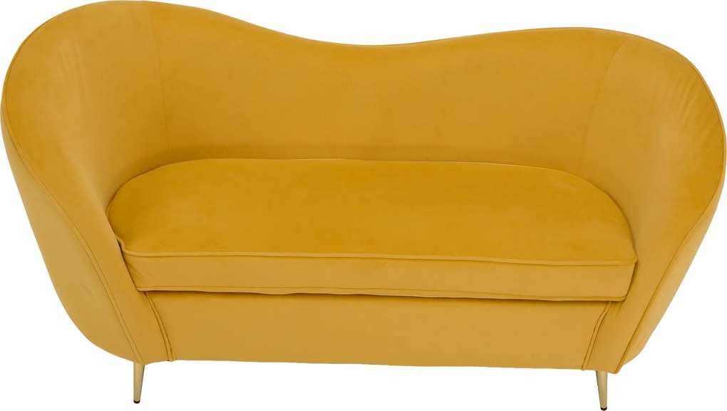 Canapea cu 2 locuri de design, ţesătură Velvet galbenă/gold crom auriu, EZIO TYP 2