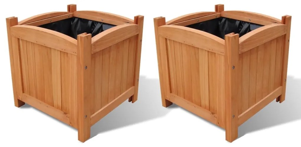 vidaXL Strat înălțat din lemn, set de 2, 30 x 30 x 30 cm