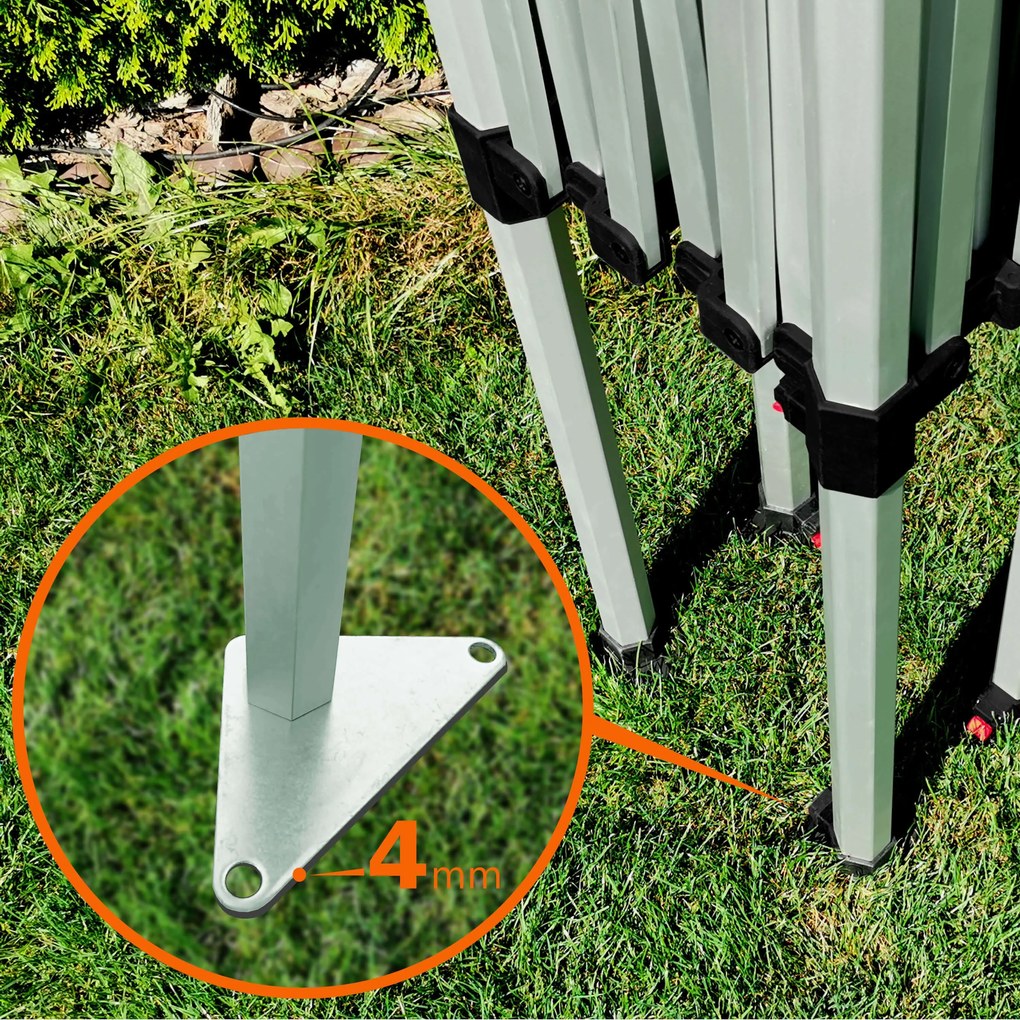 Cort profesional de grădină 2x3m ALU EXCLUSIVE (3 pereți) - cu 3 pereți - Verde