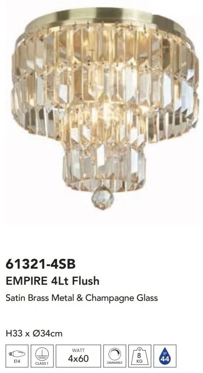 Lustra aplicata cristal design elegant Empire 4L, IP44