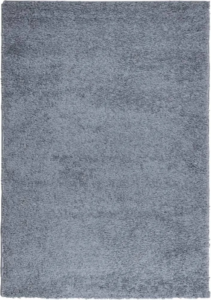 vidaXL Covor pufos "PAMPLONA" fire înalte, albastru modern 140x200 cm