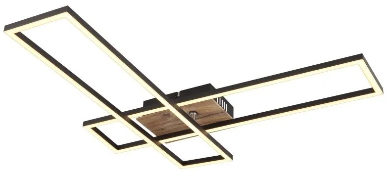 Plafoniera LED moderna DAKARI negru/lemn
