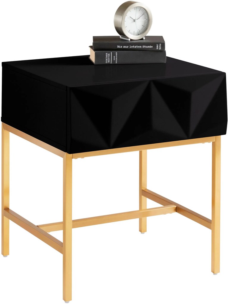 Noptiera inalta Minfi neagra 50/50/58 cm