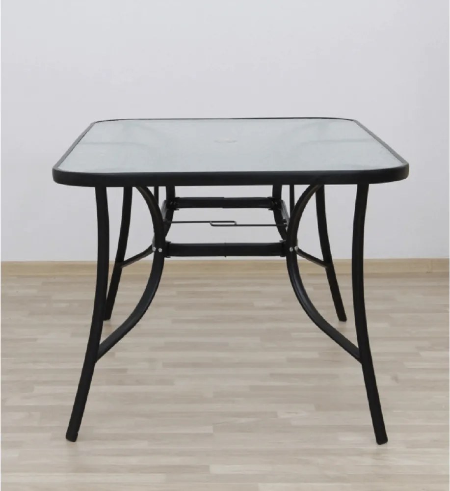 Masă dining, sticlă securizată/oţel, 150x90 cm, PASTER