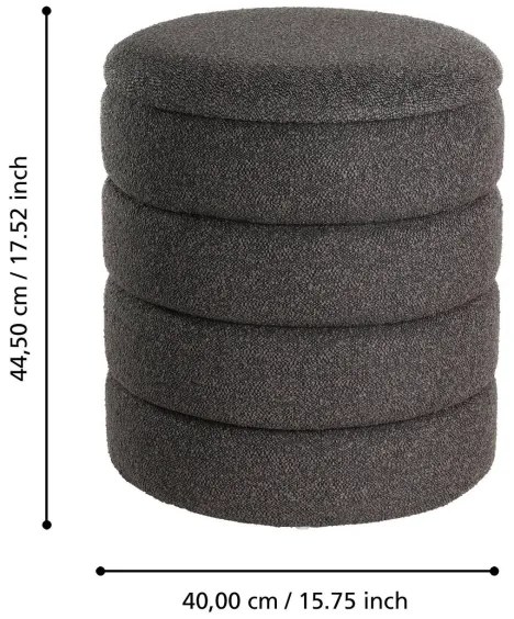 SET 2x taburet Eglo 424124 AMPAHAKA d. 33,5/40 cm negru