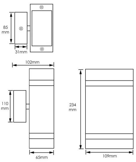 Aplică perete exterior LITEK 2xGU10/30W/230V IP44 negru