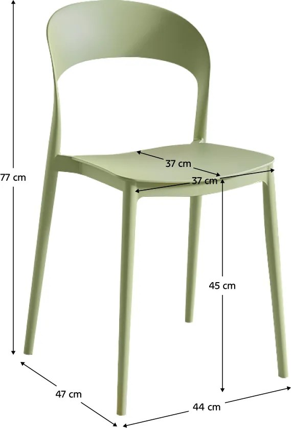 Scaun stivuibil, verde, RADANA NEW