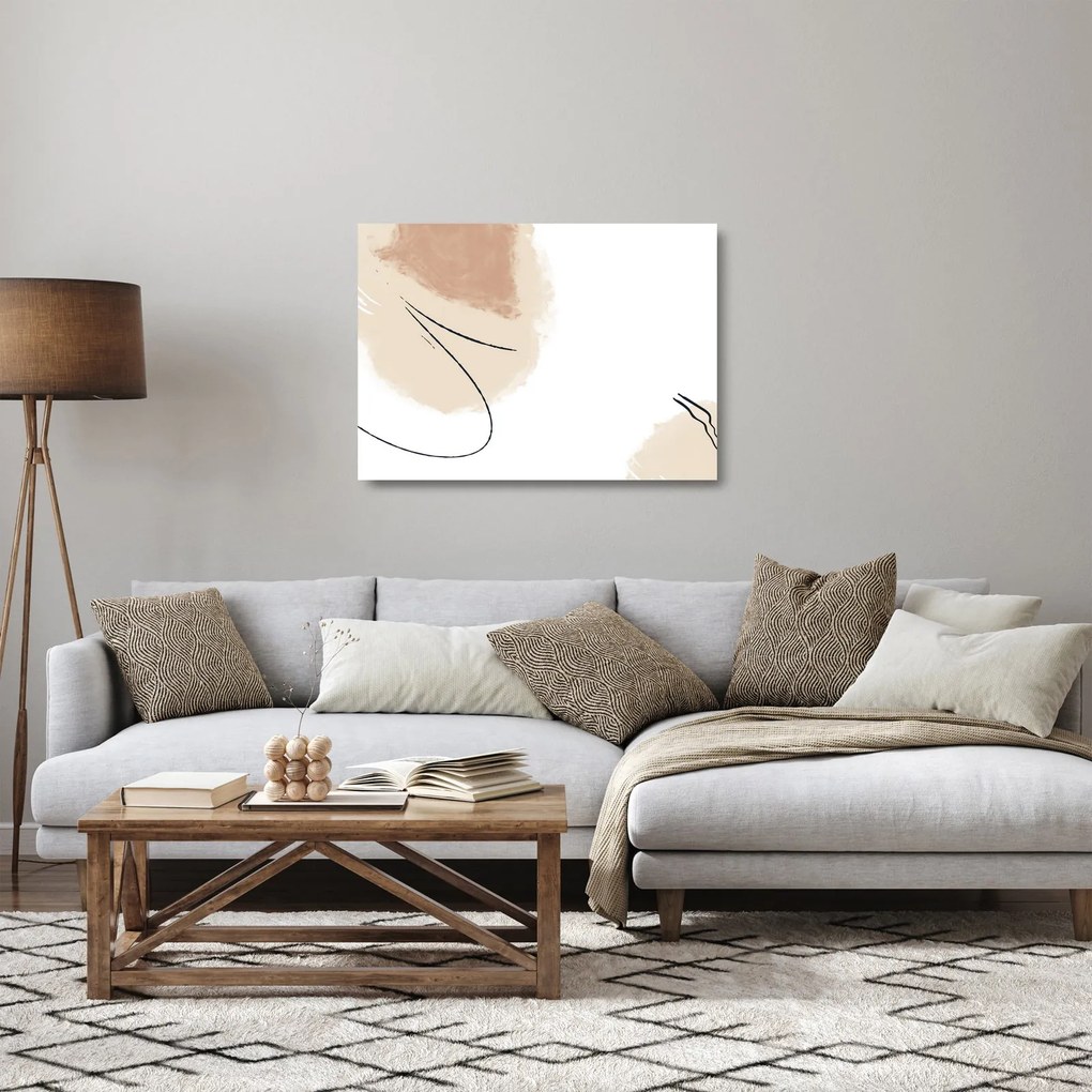 Tablou pe sticlă - Abstracție albă (70x50 cm)