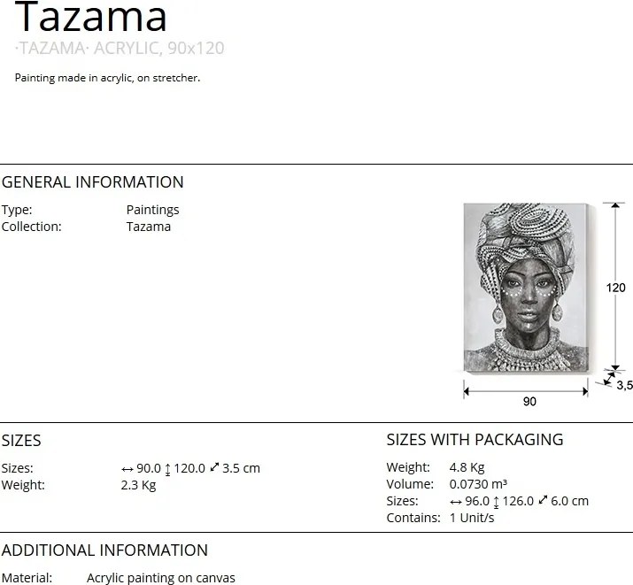 Tablou decorativ 90x120cm Tazama SV-207393