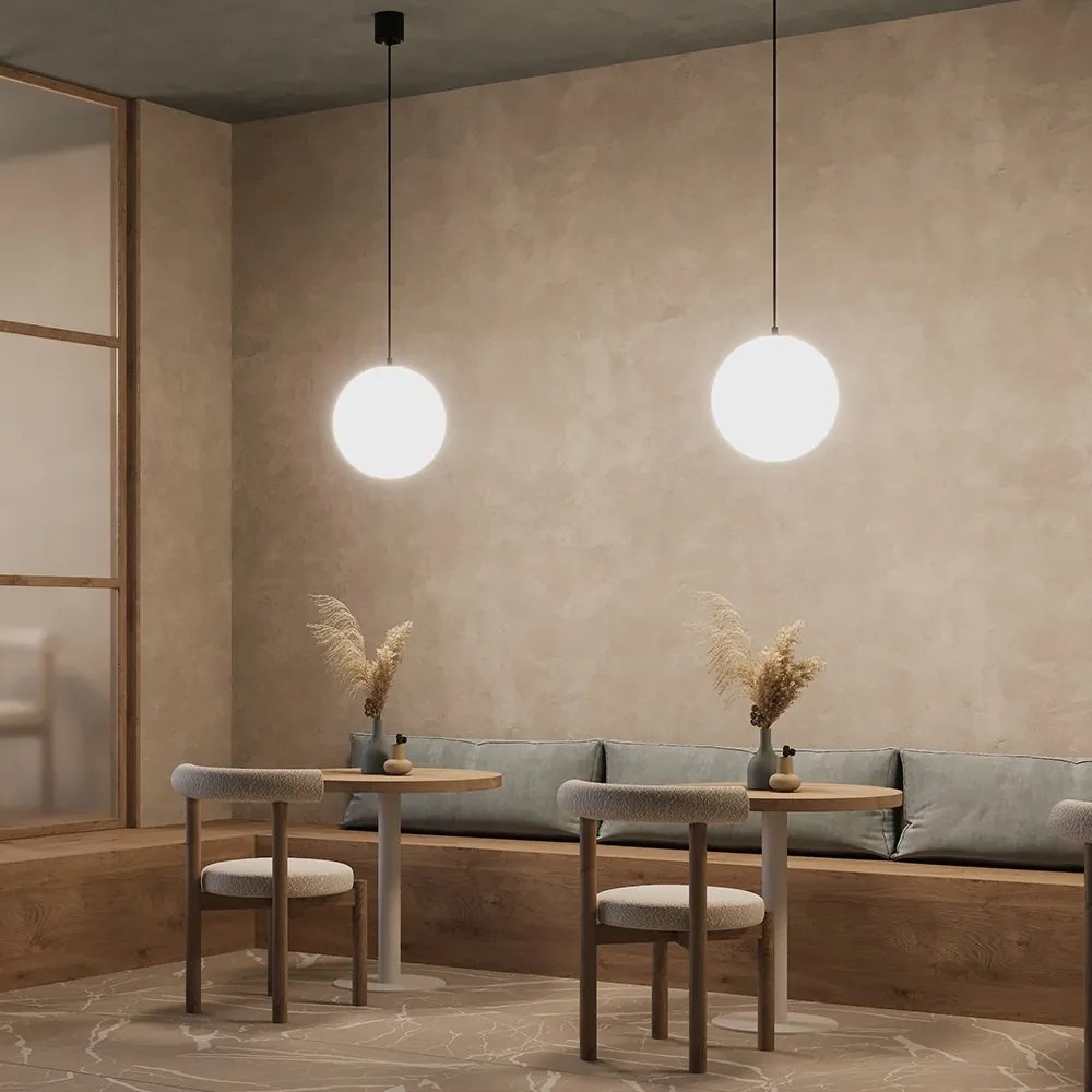 Pendul LED design tehnic Luna negru, 3000K