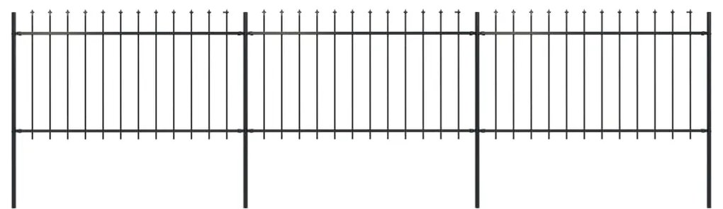 vidaXL Gard de grădină cu vârf tip suliță din oțel 537x100 cm, negru