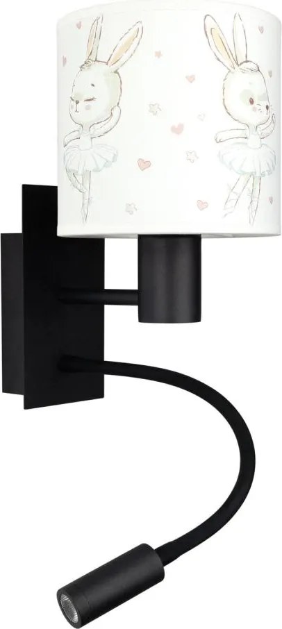 Brilagi - Lampă LED flexibilă BOBO 1xE27/25W/230V + LED/3W negru/alb/iepurași