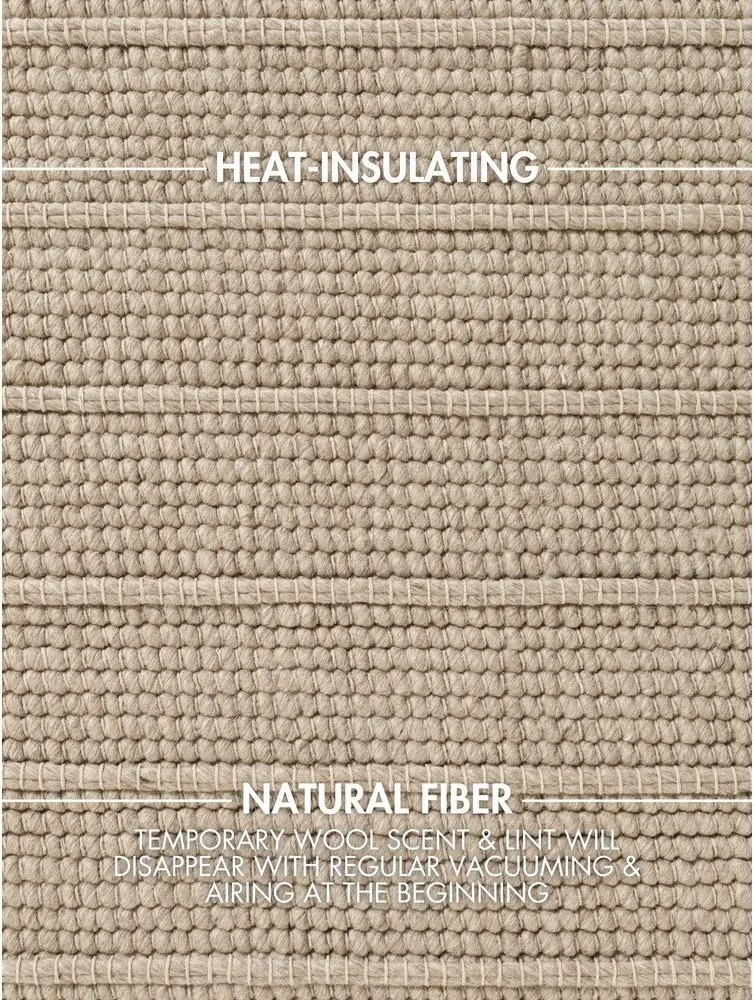 Covor bej țesut manual din lână 120x170 cm Camden Parker – Ted Baker