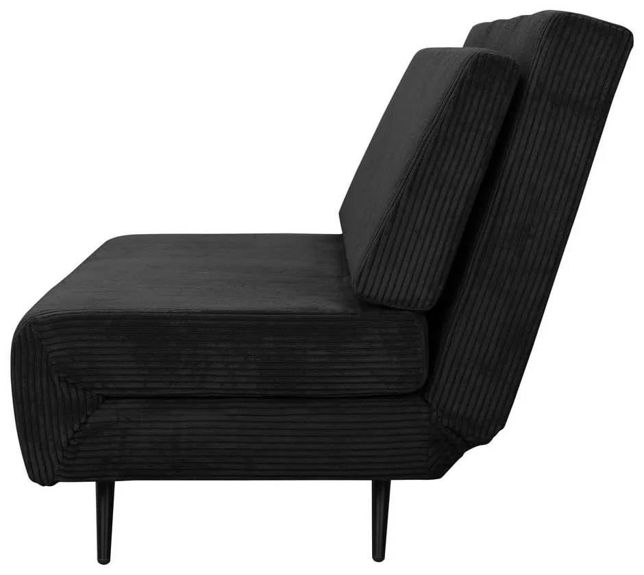 Canapea gri antracit extensibilă cu tapițerie din catifea reiată 140 cm Mallory – Støraa