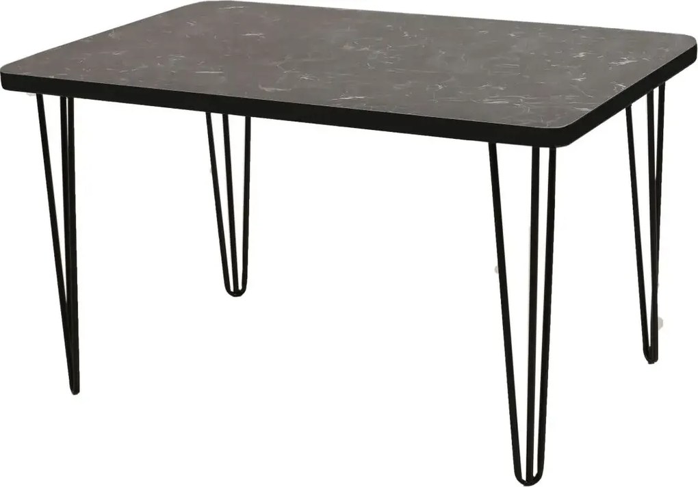 Masa bucatarie aspect marmura, Bety Homs 70 x 110 cm, negru