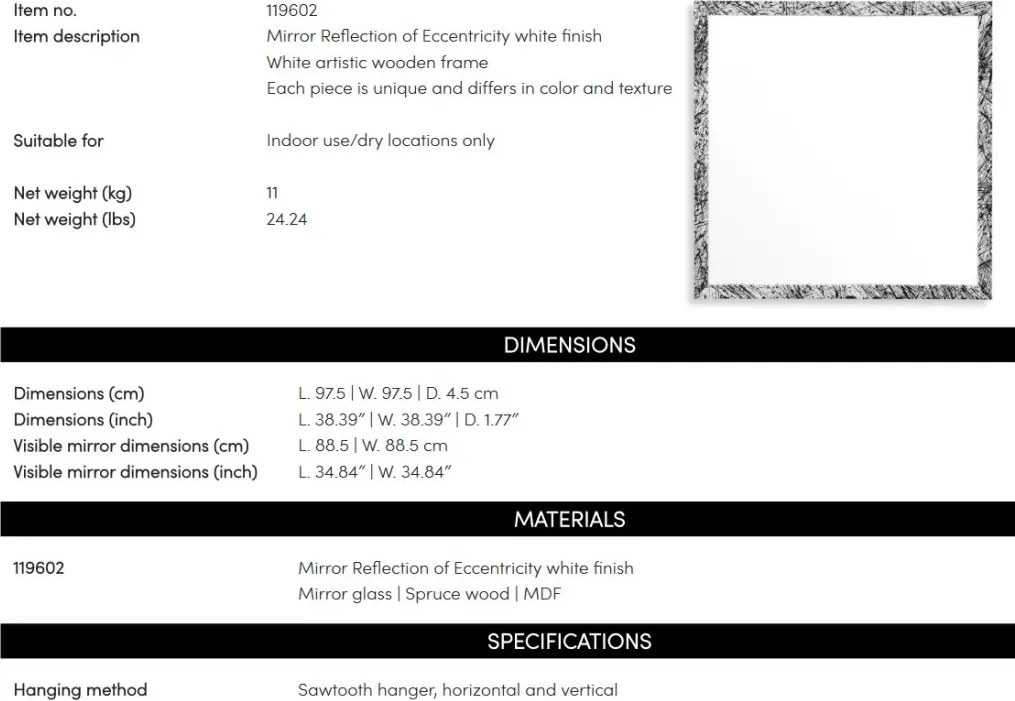 Oglinda decorativa design LUX Reflection of Eccentricity