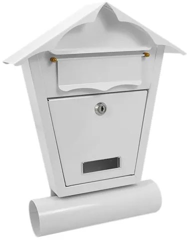 Cutie postala, cu loc pentru ziar, alb, format B6, 29.5x7.5x37.5 cm, Damech