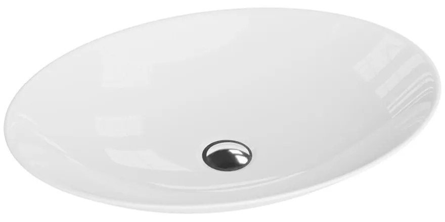 Lavoar pe blat Rune Geir oval 50 cm alb lucios