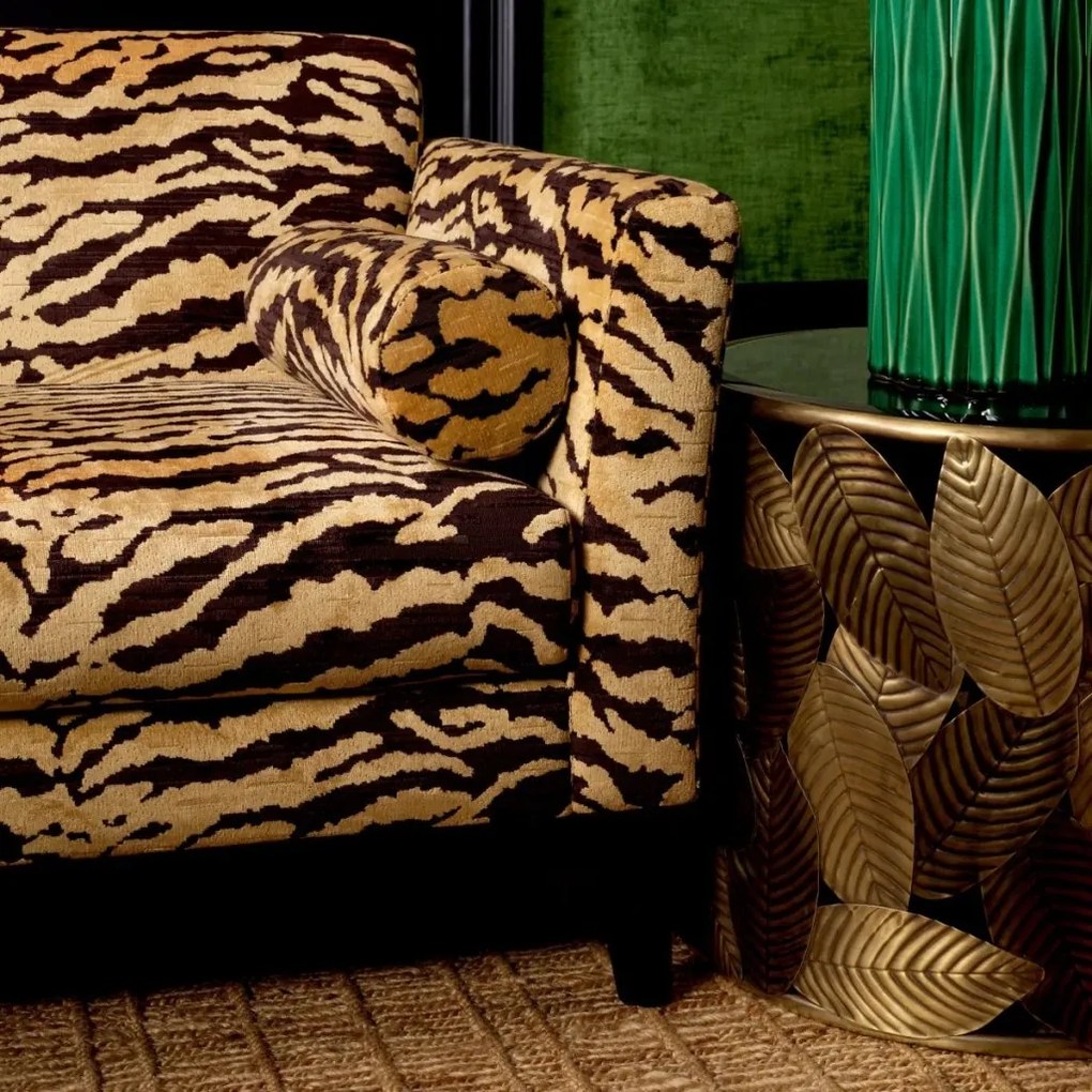 Masuta Laterala Design LUX, Alama, Sticla, Negru, Botanico