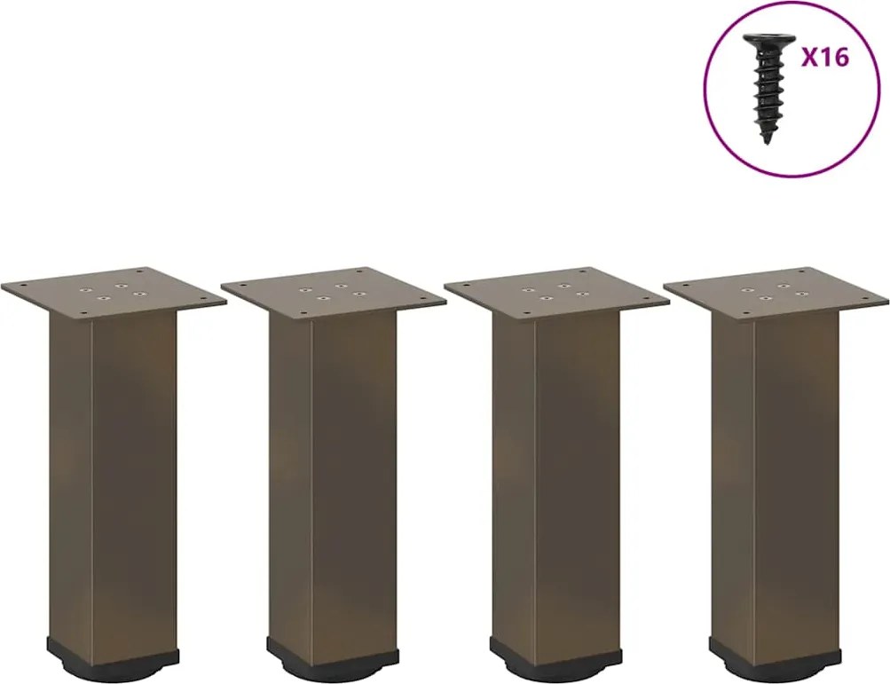 vidaXL Picioare pentru măsuță de cafea, 4 buc., oțel natural, 30-32 cm