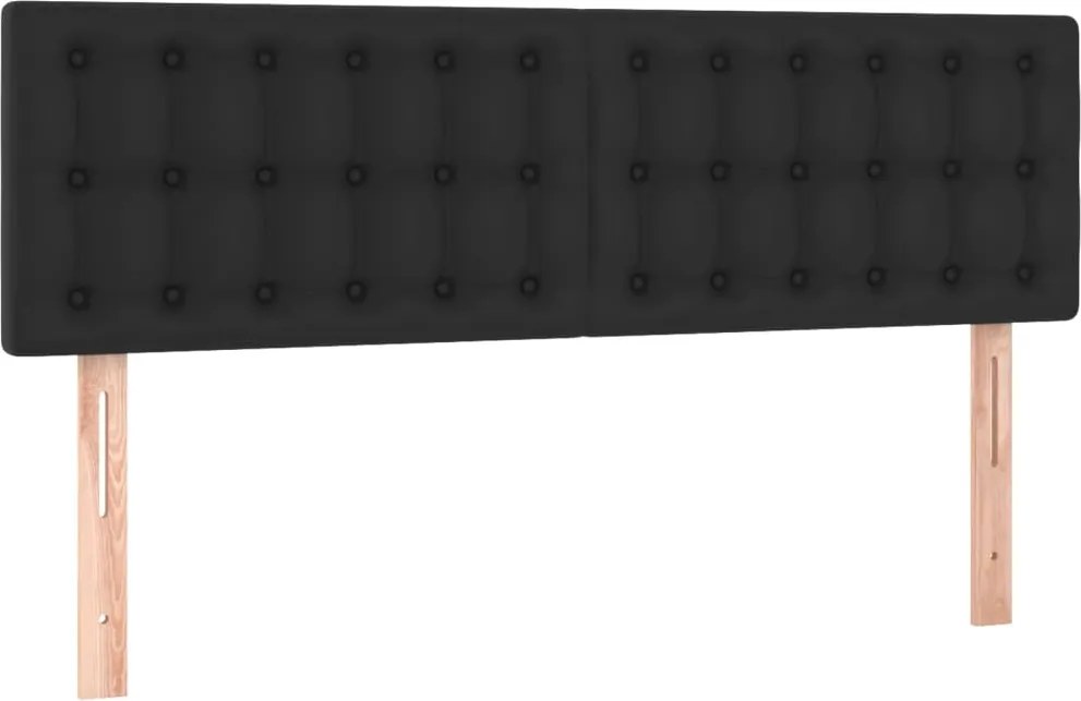 vidaXL Tăblii de pat, negru, 144x5x78/88 cm, piele ecologică