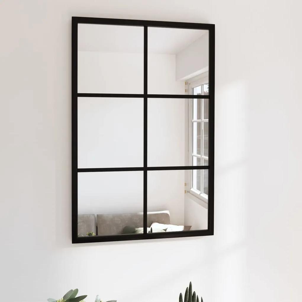 Oglinda de perete, negru, 60 x 40 cm, metal 1, 60 x 40 cm