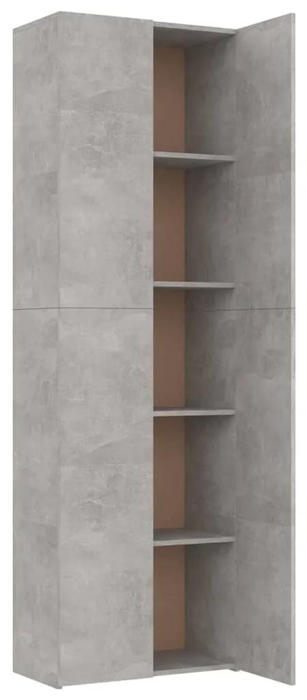 Dulap de birou, gri beton, 60x32x190 cm, PAL Gri beton