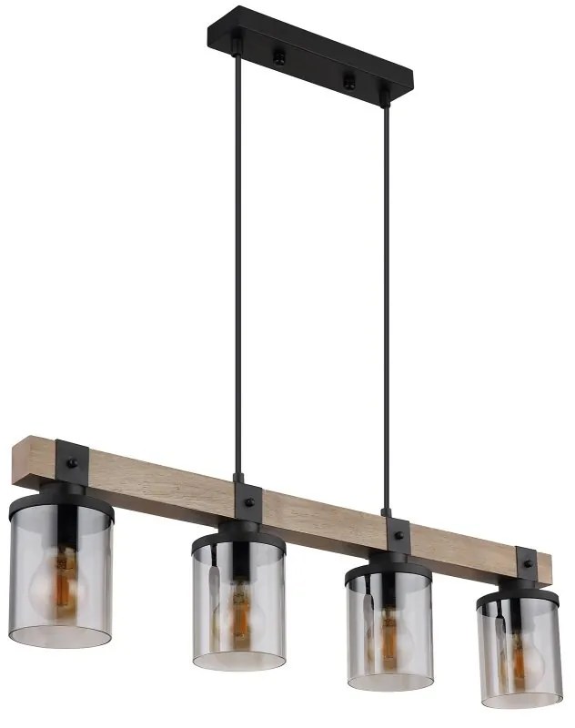 Lustra 4L design industrial Lila negru, maro