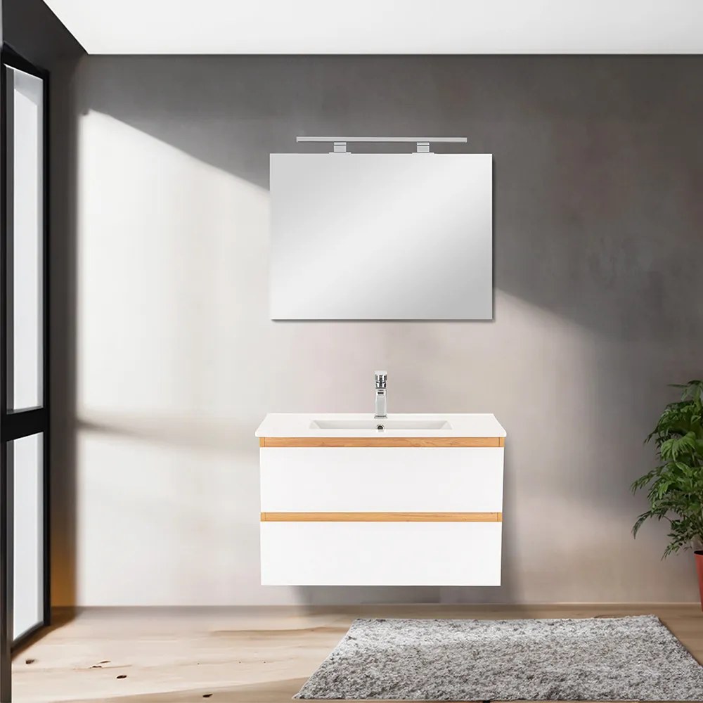 Dulap inferior Vario Forte 80 cu lavoar stejar-alb