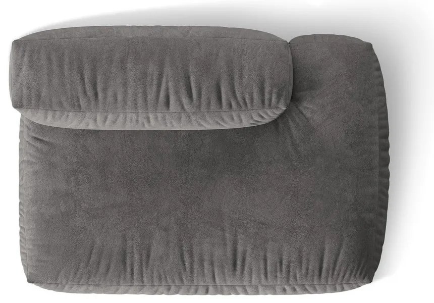 Modul pentru canapea modulară gri cu tapițerie din catifea (cu colț pe partea dreaptă) Martina – Micadoni