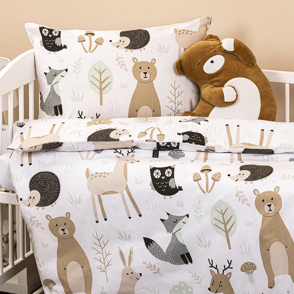 Lenjerie de pat din bumbac pentru copii 4Home Nordic Friends, 100 x 135 cm, 40 x 60 cm, 100 x 135 cm, 40 x 60 cm