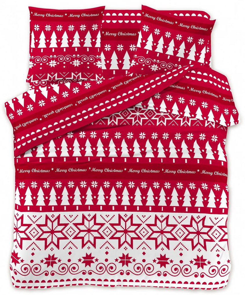 Lenjerie de pat din microfibra rosie, CHRISTMAS FOREST Dimensiune lenjerie de pat: 70 x 90 cm | 140 x 220 cm