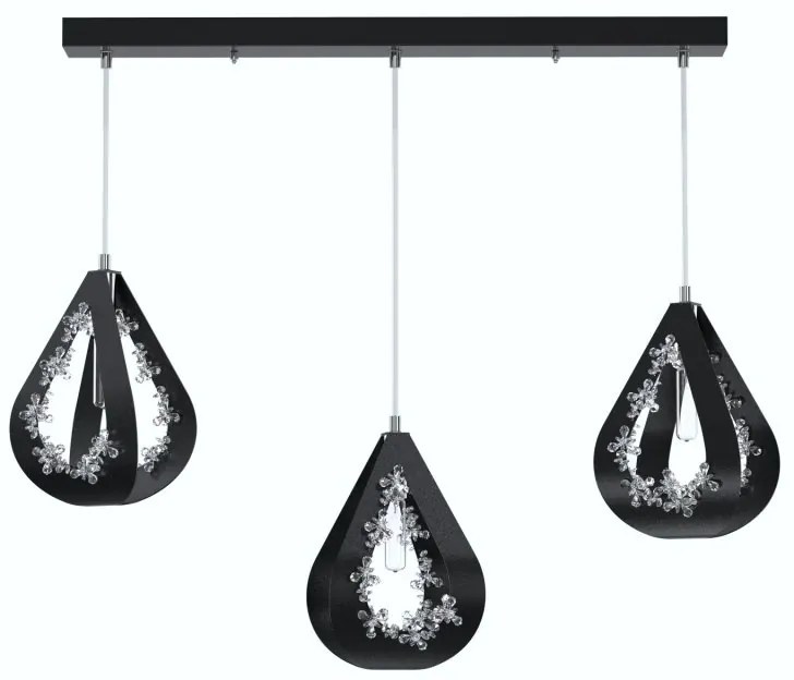 Lustra moderna cu 3 pendule design LUX realizata manual ALMOND XL B