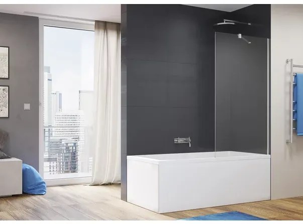 Paravan de cada SanSwiss Easy crom 120x150 cm sticla securizata 6 mm