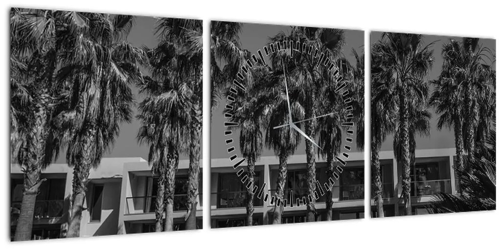 Tablou - Mașină roșie, retro (cu ceas) (90x30 cm)