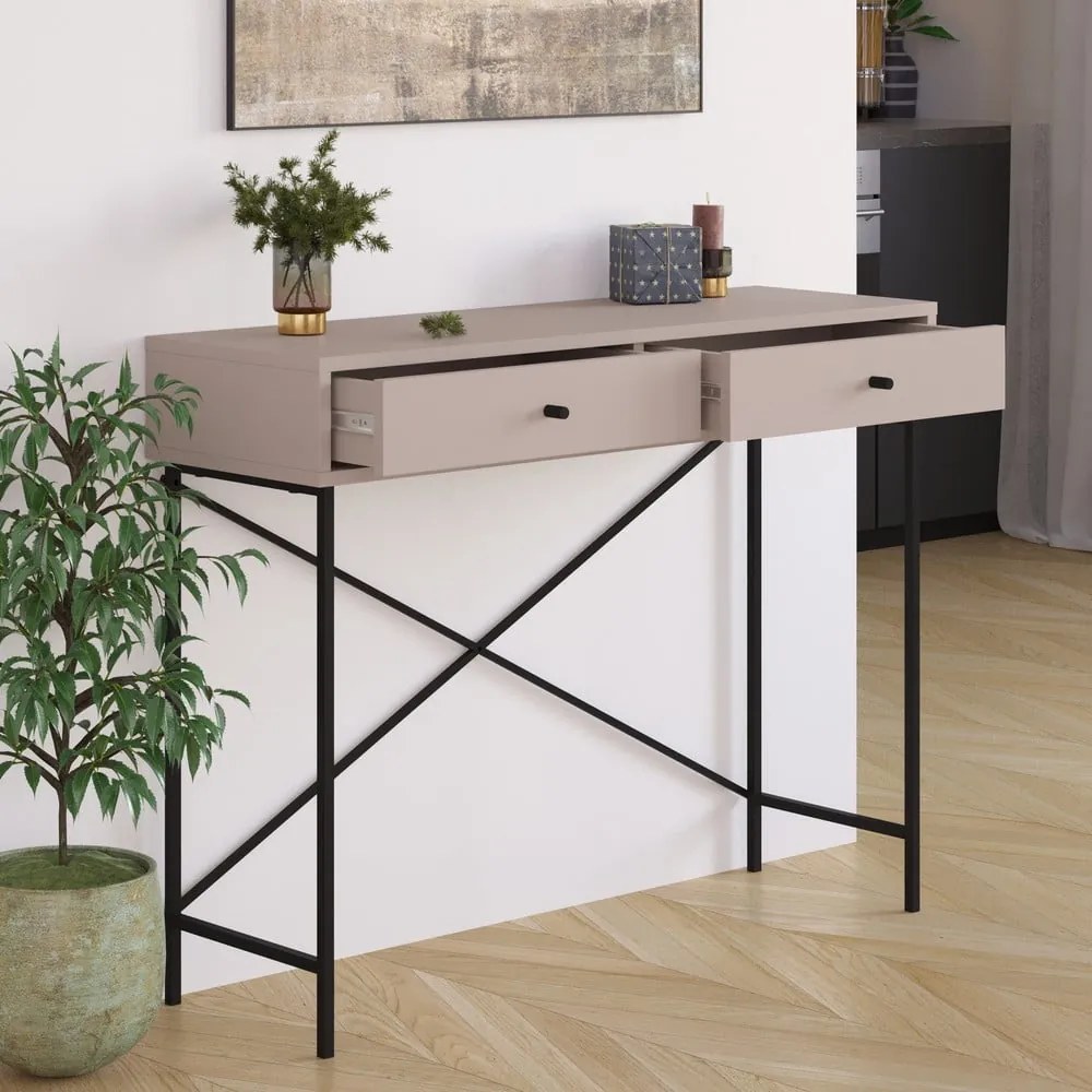 Masă consolă gri/bej 35x110 cm Titan – Marckeric