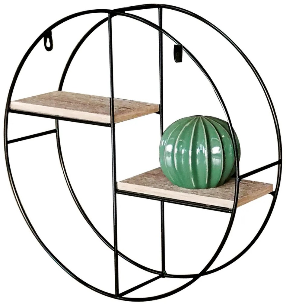 Raft de perete Pesetas (stejar + negru mat). 1120968